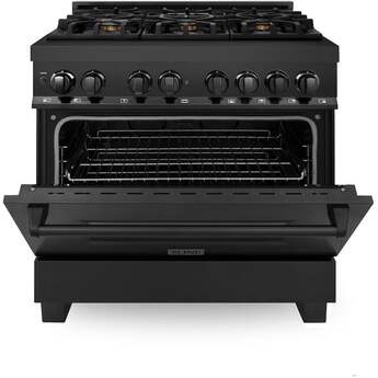 Z Line ZLINE RABBR36 36 Inch Black Stainless Steel Dual Fuel Freestanding Range, in Bla — thumbnail 12