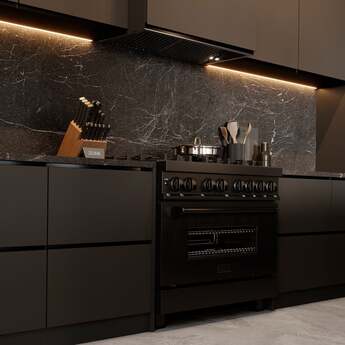 Z Line ZLINE RABBR36 36 Inch Black Stainless Steel Dual Fuel Freestanding Range, in Bla — thumbnail 14