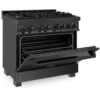 Z Line ZLINE RABBR36 36 Inch Black Stainless Steel Dual Fuel Freestanding Range, in Bla — thumbnail 15