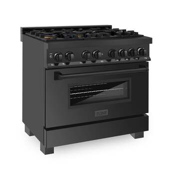 Z Line ZLINE RABBR36 36 Inch Black Stainless Steel Dual Fuel Freestanding Range, in Bla — thumbnail 22