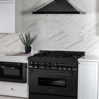 Z Line ZLINE RABBR36 36 Inch Black Stainless Steel Dual Fuel Freestanding Range, in Bla — thumbnail 23