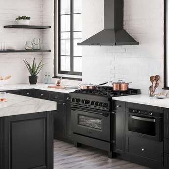 Z Line ZLINE RABBR36 36 Inch Black Stainless Steel Dual Fuel Freestanding Range, in Bla — thumbnail 36