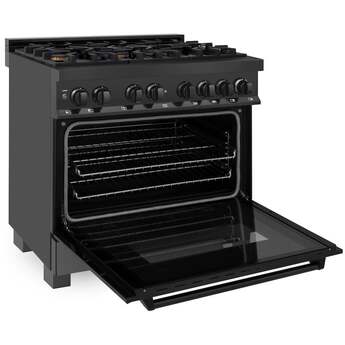 Z Line ZLINE RABBR36 36 Inch Black Stainless Steel Dual Fuel Freestanding Range, in Bla — thumbnail 37