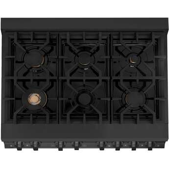 Z Line ZLINE RABBR36 36 Inch Black Stainless Steel Dual Fuel Freestanding Range, in Bla — thumbnail 4