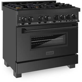 Z Line ZLINE RABBR36 36 Inch Black Stainless Steel Dual Fuel Freestanding Range, in Bla — thumbnail 42