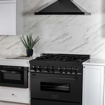 Z Line ZLINE RABBR36 36 Inch Black Stainless Steel Dual Fuel Freestanding Range, in Bla — thumbnail 8
