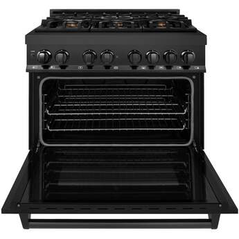 Z Line ZLINE RABBR36 36 Inch Black Stainless Steel Dual Fuel Freestanding Range, in Bla — thumbnail 9