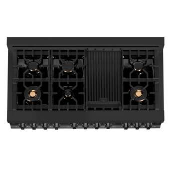 Z Line ZLINE RABBR48 48 Inch Black Stainless Steel Dual Fuel Freestanding Range, in Bla — thumbnail 14