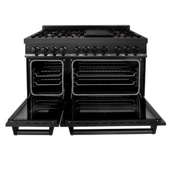 Z Line ZLINE RABBR48 48 Inch Black Stainless Steel Dual Fuel Freestanding Range, in Bla — thumbnail 3