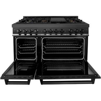 Z Line ZLINE RABBR48 48 Inch Black Stainless Steel Dual Fuel Freestanding Range, in Bla — thumbnail 4