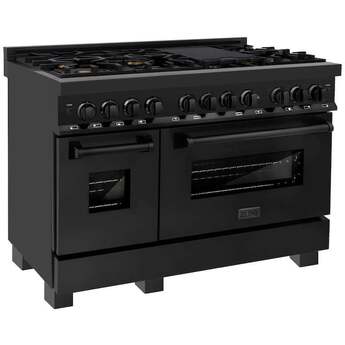 Z Line ZLINE RABBR48 48 Inch Black Stainless Steel Dual Fuel Freestanding Range, in Bla — thumbnail 48