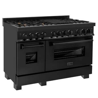 Z Line ZLINE RABBR48 48 Inch Black Stainless Steel Dual Fuel Freestanding Range, in Bla — thumbnail 8