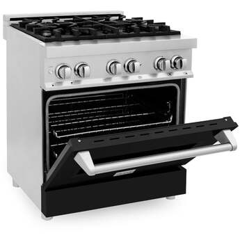 Z Line ZLINE RABLM30 30 Inch Black Matte Dual Fuel Convection Freestanding Range — thumbnail 2