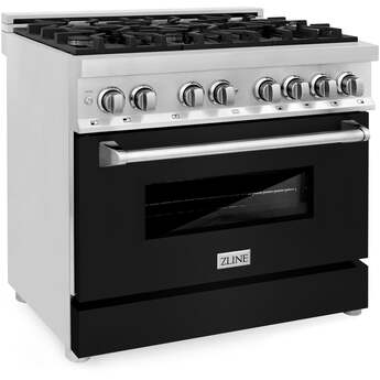 Z Line ZLINE RABLM36 36 Inch Black Matte Dual Fuel Convection Freestanding Range — thumbnail 12