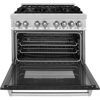 Z Line ZLINE RABLM36 36 Inch Black Matte Dual Fuel Convection Freestanding Range — thumbnail 14