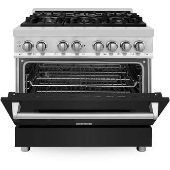 Z Line ZLINE RABLM36 36 Inch Black Matte Dual Fuel Convection Freestanding Range — thumbnail 27