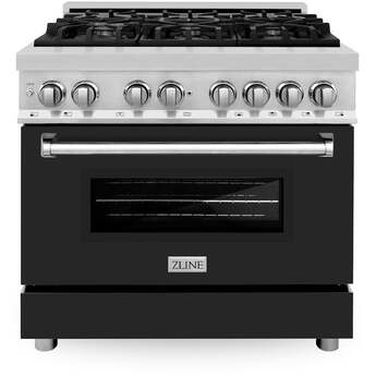 Z Line ZLINE RABLM36 36 Inch Black Matte Dual Fuel Convection Freestanding Range — thumbnail 8