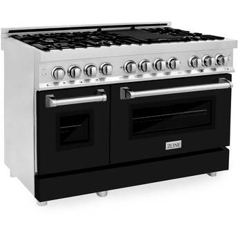 Z Line ZLINE RABLM48 48 Inch Black Matte Dual Fuel Convection Double Oven Freestanding — thumbnail 11