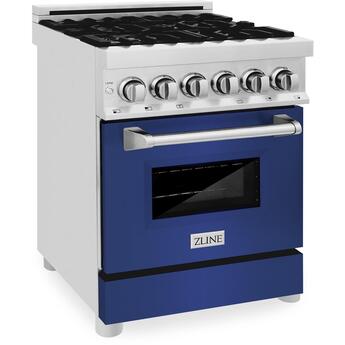 Z Line ZLINE RABM24  24 Inch Dual Fuel Natural Gas Freestanding Range, in Blue Matte
