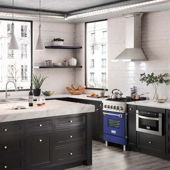 Z Line ZLINE RABM24  24 Inch Dual Fuel Natural Gas Freestanding Range, in Blue Matte — thumbnail 3
