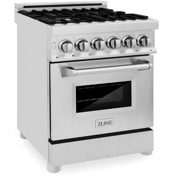Z Line ZLINE RABR24 24 Inch Stainless Steel Dual Fuel Freestanding Range, in Stainless — thumbnail 3