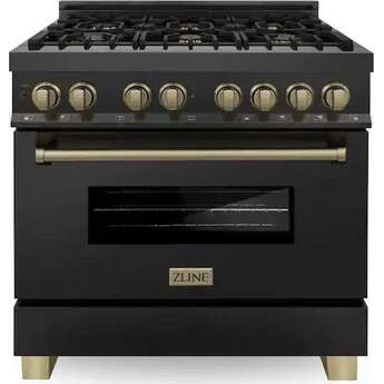 Z Line ZLINE RABZ36CB  Autograph Edition Series 36 Inch Natural Gas, Dual Fuel Freestan