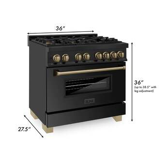 Z Line ZLINE RABZ36CB  Autograph Edition Series 36 Inch Natural Gas, Dual Fuel Freestan — thumbnail 19