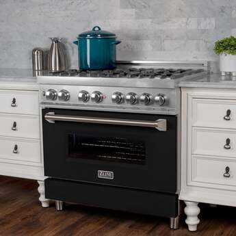 Z Line ZLINE RASBLM30 30 Inch Black Matte Gas Freestanding Range — thumbnail 6