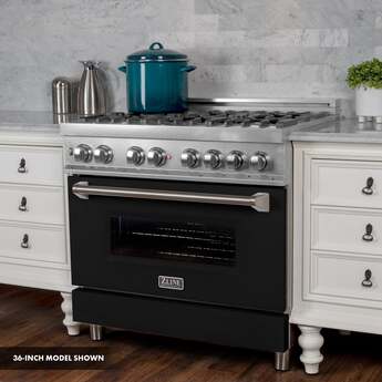 Z Line ZLINE RASBLM30 30 Inch Black Matte Gas Freestanding Range — thumbnail 9