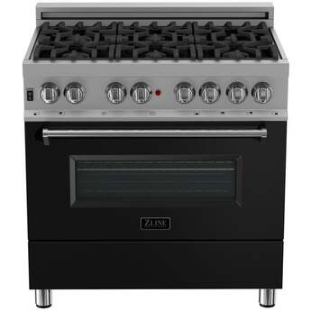 Z Line ZLINE RASBLM36 36 Inch Black Matte Gas Convection Freestanding Range