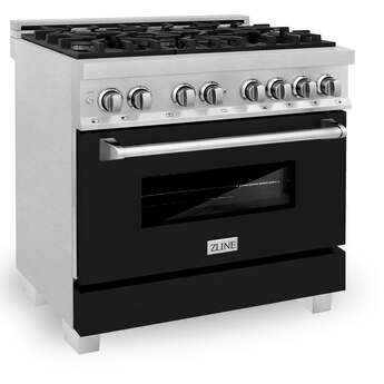 Z Line ZLINE RASBLM36 36 Inch Black Matte Gas Convection Freestanding Range — thumbnail 12