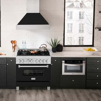 Z Line ZLINE RASBLM36 36 Inch Black Matte Gas Convection Freestanding Range — thumbnail 13