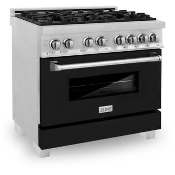 Z Line ZLINE RASBLM36 36 Inch Black Matte Gas Convection Freestanding Range — thumbnail 15