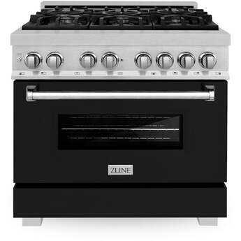 Z Line ZLINE RASBLM36 36 Inch Black Matte Gas Convection Freestanding Range — thumbnail 5