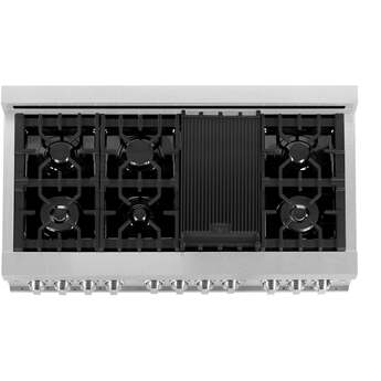 Z Line ZLINE RASBLM48 48 Inch Matte Black Dual Fuel Double Oven Freestanding Range — thumbnail 12