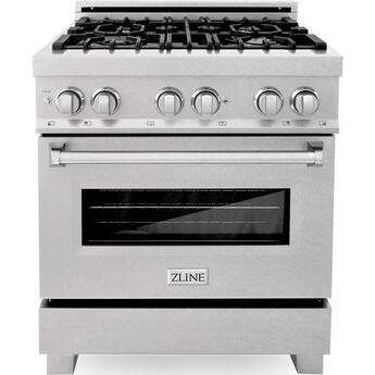 Z Line ZLINE RASN30 30 Inch Snow Stainless Steel Dual Fuel Convection Freestanding Rang