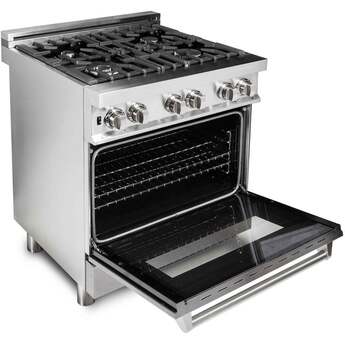 Z Line ZLINE RASN30 30 Inch Snow Stainless Steel Dual Fuel Convection Freestanding Rang — thumbnail 3
