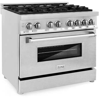 Z Line ZLINE RASN36 36 Inch Snow Stainless Steel Dual Fuel Convection Freestanding Rang — thumbnail 11