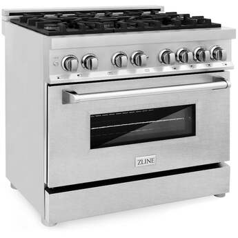 Z Line ZLINE RASN36 36 Inch Snow Stainless Steel Dual Fuel Convection Freestanding Rang — thumbnail 9