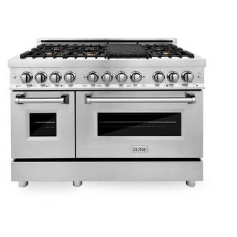 Z Line ZLINE RASN48 48 Inch Snow Stainless Steel Dual Fuel Convection Double Oven Frees — thumbnail 10