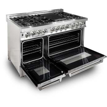 Z Line ZLINE RASN48 48 Inch Snow Stainless Steel Dual Fuel Convection Double Oven Frees — thumbnail 8