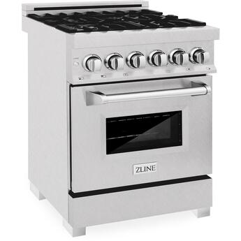 Z Line ZLINE RASSN24 24 Inch Natural Gas, Dual Fuel Freestanding Range in DuraSnow Sta