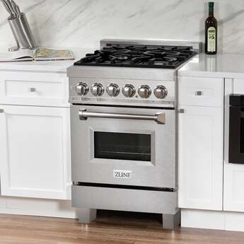 Z Line ZLINE RASSN24 24 Inch Natural Gas, Dual Fuel Freestanding Range in DuraSnow Sta — thumbnail 11