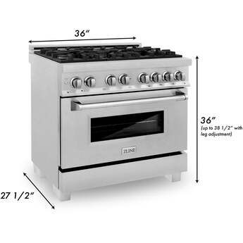 Z Line ZLINE RASSN36 36 Inch Snow Stainless Steel Gas Convection Freestanding Range — thumbnail 28