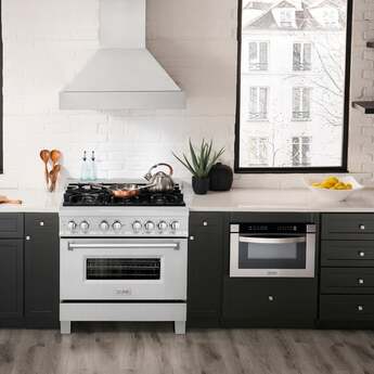 Z Line ZLINE RASSN36 36 Inch Snow Stainless Steel Gas Convection Freestanding Range — thumbnail 8