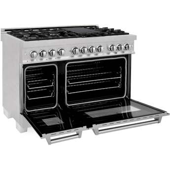 Z Line ZLINE RASSN48 48 Inch Snow Stainless Steel Dual Fuel Double Oven Freestanding Ra — thumbnail 23