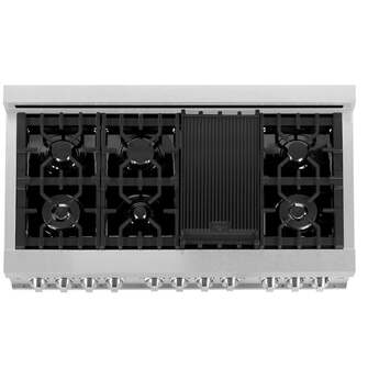 Z Line ZLINE RASSN48 48 Inch Snow Stainless Steel Dual Fuel Double Oven Freestanding Ra — thumbnail 33