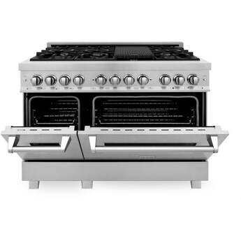 Z Line ZLINE RASSN48 48 Inch Snow Stainless Steel Dual Fuel Double Oven Freestanding Ra — thumbnail 4