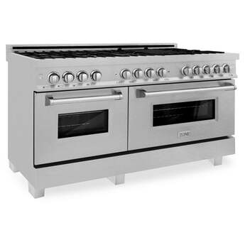 Z Line ZLINE RASSN60  60 Inch Natural Gas, Dual Fuel Double Oven Freestanding Range in