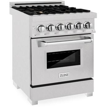 Z Line ZLINE RASSNBR24  24 Inch Natural Gas, Dual Fuel Freestanding Range in DuraSnow S